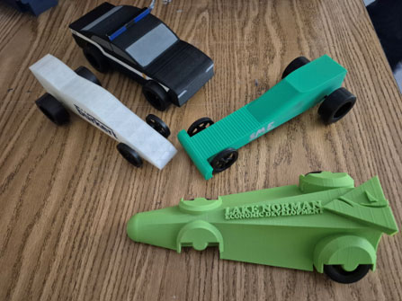 3D printed CO2 cars by SME PRIME students at Hopewell H.S.