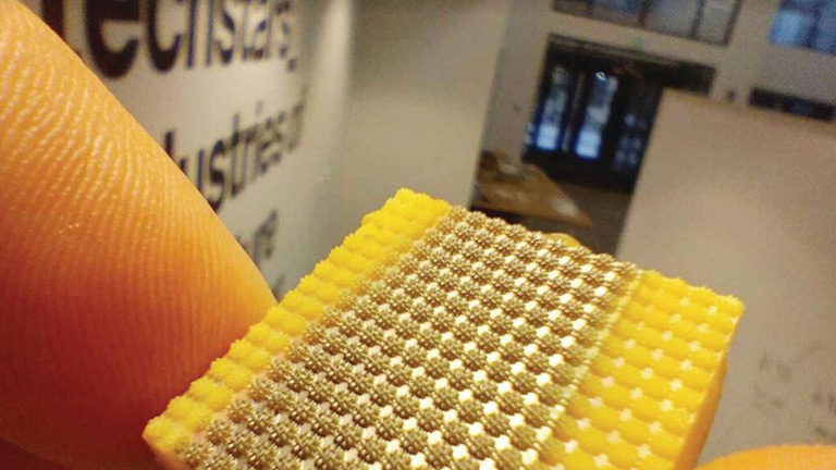 A close-up view of the micro cells used by 3D Solar. (Provided by 3D Solar)