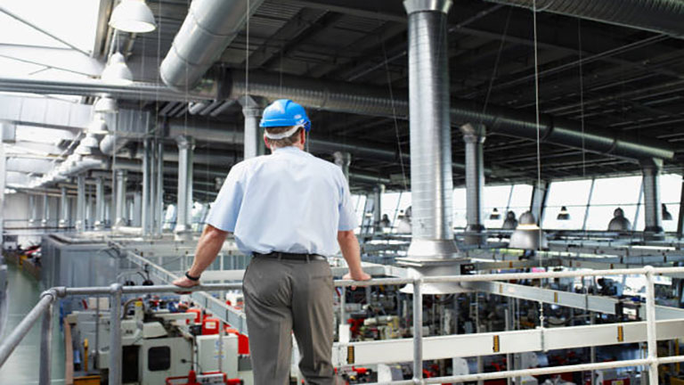Manufacturing worker inside a factory